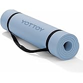 YOTTOY Yoga Mat，Extra Thick Yoga Mat (1/2inch),Professional TPE Exercise Mat,Non-Slip Workout Mat for Yoga, Pilates, Fitness, Barefoot Workouts, Home Gym Studio with Strap