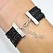 ACUNION™ Handmade Puzzle Piece JigSaw Puzzle Infinity Leather Bracelet for Women Girl (All Black)