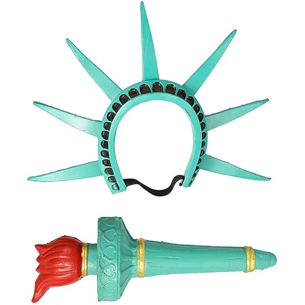 Set Couronne + Torche Statue De La Liberté – Costume Cosplay Adulte Halloween 4 Juillet