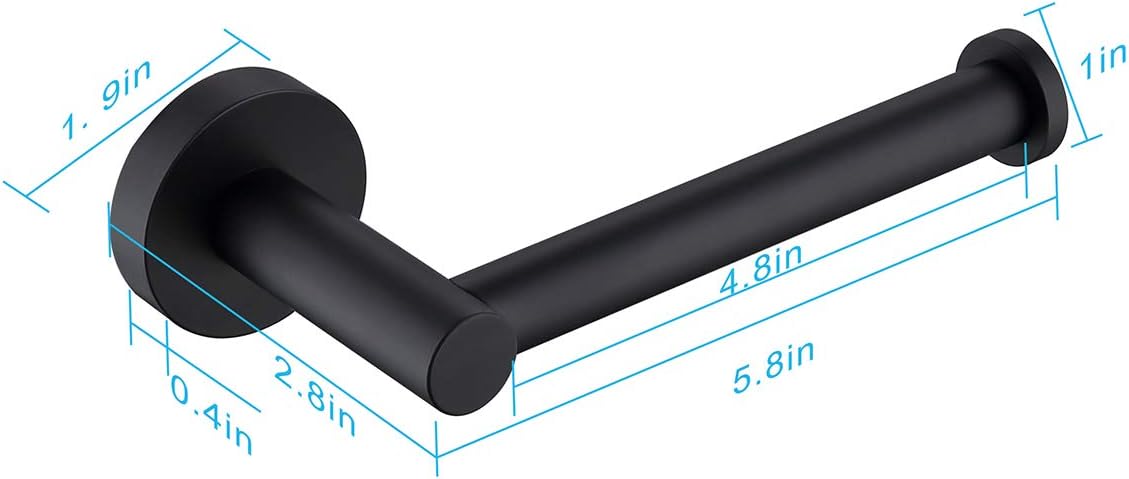 AIMASHA Bathroom SS304 Trinsic Toilet Paper Holder 2514 (Matte Black) -Wall Mount Latitude II European Tissue Holder: Home & Kitchen