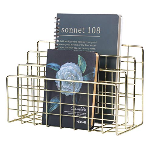Simmer Stone Desktop Letter Sorter, Organizer for Mails Books Files Brochures Postcards Makeups, 3 Slot, Gold - Thumbnail 5