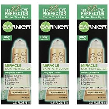 Garnier Skin BB Eye Miracle Skin Perfector Eye Roller, Fair/Light, 0.27 Fluid Ounce (Pack of 3)
