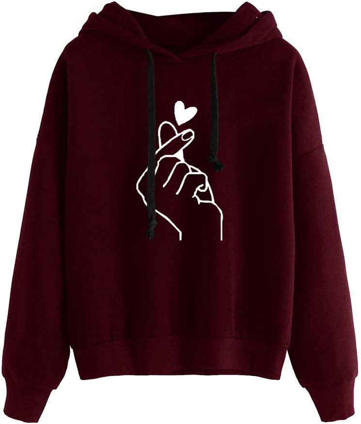 Women Sweatshirts Teen Girls Casual Long Sleeve Planet Print Hoodie Pullover Tops Jumper Hooded Blouse