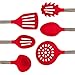Culinary Couture 6-Piece Stainless Steel & Silicone Kitchen Utensils Set, Silicone Cooking Utensils, Heat Resistant Kitchen Cooking Utensils Set, Red