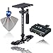 Glidecam HD-2000 Hand-Held Stabilizer + Manfrotto 577 Rapid Connect Adapter with Sliding Mounting Plate+ Spudz Microfiber Cleaning Cloth with Pouch Blue Lightning