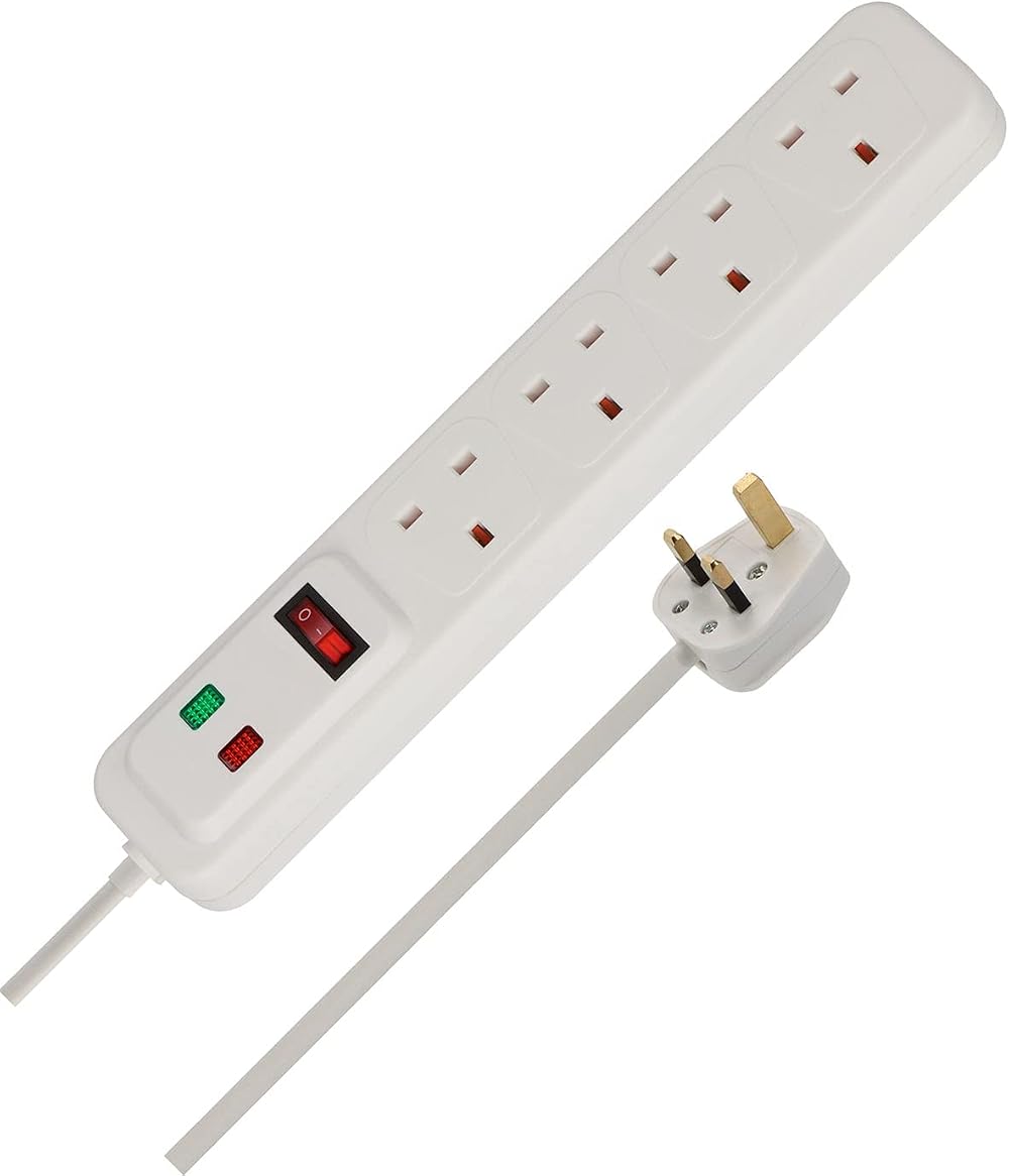 Brennenstuhl 4-Way Extension Lead 2m Cable Surge Protection Switch
