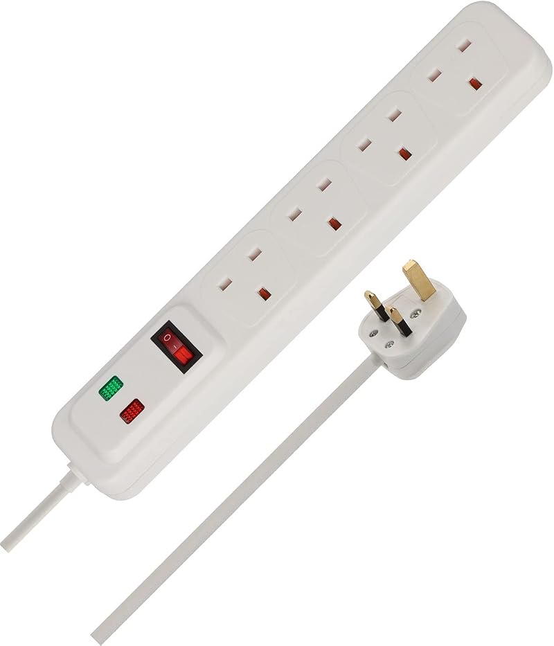 Brennenstuhl 4-Way Extension Lead 2m Cable Surge Protection Switch