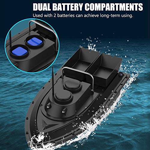 Angelköderboot, Dual Motor Fish Finder-Schiff, RC-Köderboot mit LED-Navigator-Licht, max Laden 1.5kg, RC-Entfernung 500m… – Bild 5