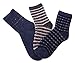 EBMORE Womens Thick Cotton Socks Soft Warm Crew Winter Cold Weather Socks 3 Pack (Blue)