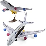 Kidsthrill Bump And Go Electric A388 Airliner Kids Action Airplane - Attractive Lights And Plane Sounds - Changes Direction On Contact - Best For Kids Age 3 And Up. (Colors May Vary) With Stand