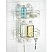 mDesign Metal Power Lock Suction Large Bathroom Shower Caddy for Showers, Stalls and Bathtubs - Hold and Store Shampoo, Conditioner, Body Wash, Scrubs, Soap, Razors - 2 Tier Baskets and 2 Hooks, Satin