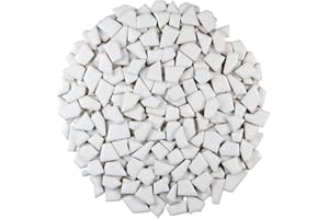 Verz Tile Ceramic Mosaic Tiles for Crafts & Art Projects 200 Grams Vibrant Colors Pieces Fit Together Like a Puzzle Endless Creative Ideas for Mosaic Art DIY Hobbies Small Sizes (White)