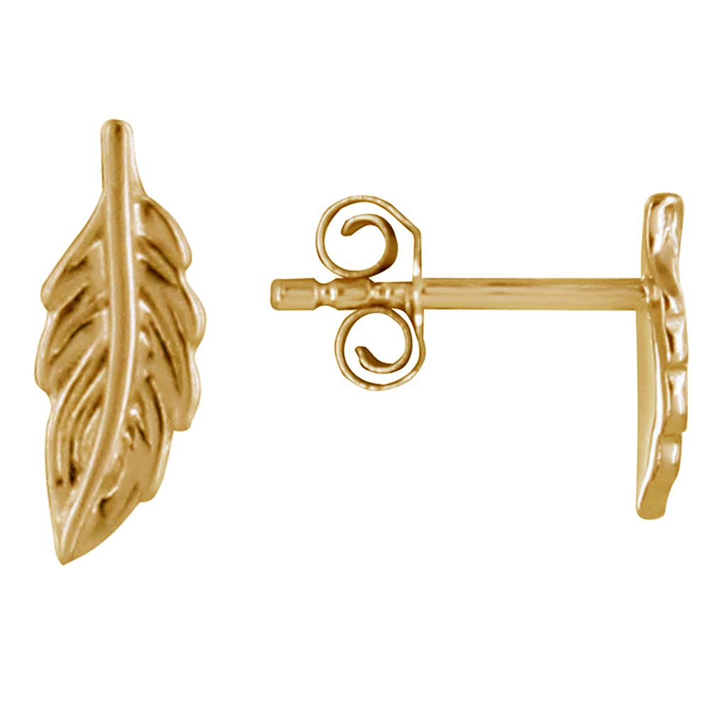 LES POULETTES BIJOUX - Gold Plated Earrings Mini Feather