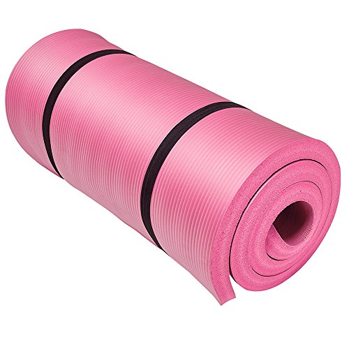Easthills Fitness 71" x 24" Extra Thick 1 Inch Yoga and Exercise Mat with Elastic Strap for Gym, Workout, Physical Therapy, Pilates.