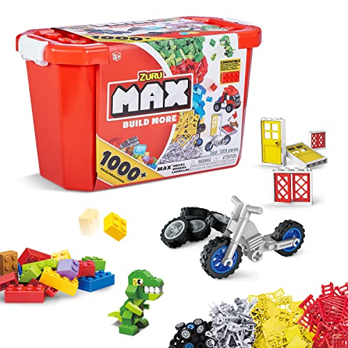 Max Build More Building Bricks Value Set (1000 Pieces) by ZURU, Building Blocks Playset for Boys