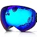 ZIONOR X Ski Snowboard Snow Goggles OTG Design for Men Women Adult with Spherical Detachable Lens UV Protection Anti-fog (VLT 26% Polarized Blue Lens)