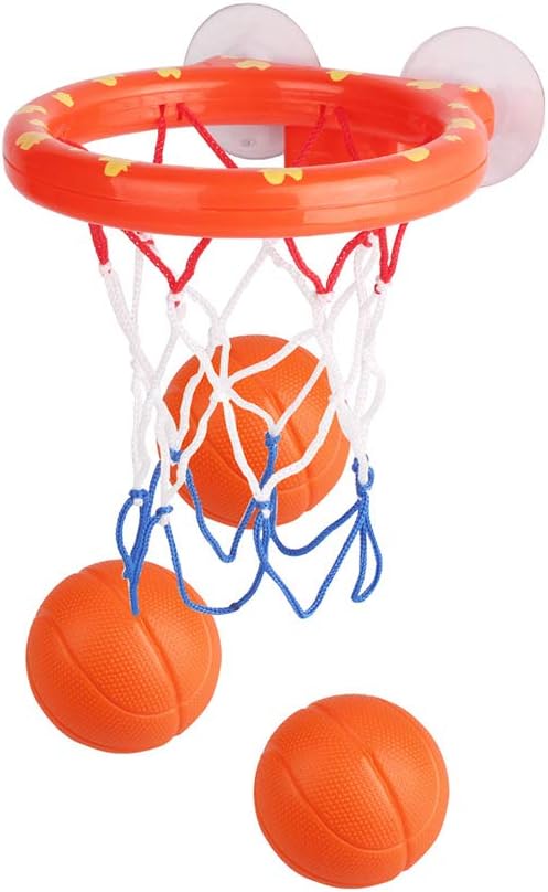 Mini Suctions Cup Basketball Hoop Bath Toy Set Baby Bathtub Shooting Game Toy Kids Shower Basketball