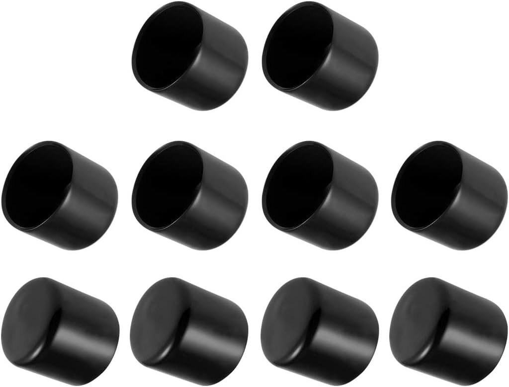 MACHSWON 10pcs Rubber End Caps 34mm ID, Vinyl Round End Cap Cover Screw Thread Protectors Tube Bolt Cap for protection of Screws Tubes Cables Wires, etc