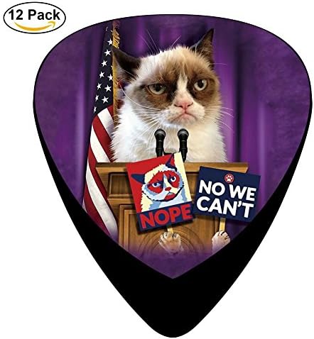 Cat For President Celluloid Guitar Picks 12 Pack Includes Thin,Medium,Heavy Gauges For Electric Acoustic Guitar