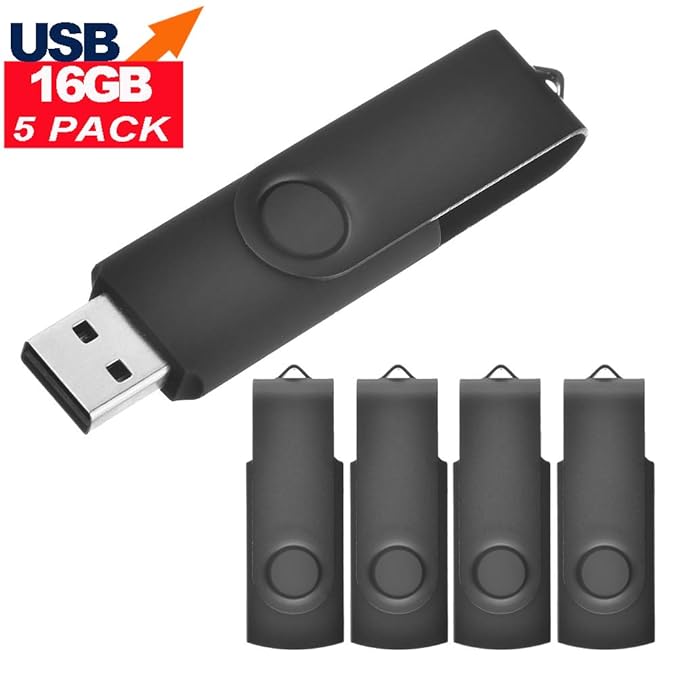 USB Memory Stick 16GB 5 Pack USB 2.0 Flash Drive Photo Computer Storage
