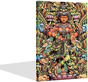 Sea Charm Beauty Canvas Wall Art Hindu Lakshmi the Goddess of Wealth,Fortune and Prosperit The Picture Printed on Canvas,Religion Canvas Artwork Framed,Modern Living Room Office Decoration