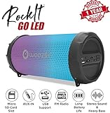 Woozik S213 LED Portable Bluetooth Outdoor Indoor Hi-Fi Wireless Speaker Boombox with Dancing LED Lights, FM Radio, SD Card,AUX, Power Bank MP3 (Black)