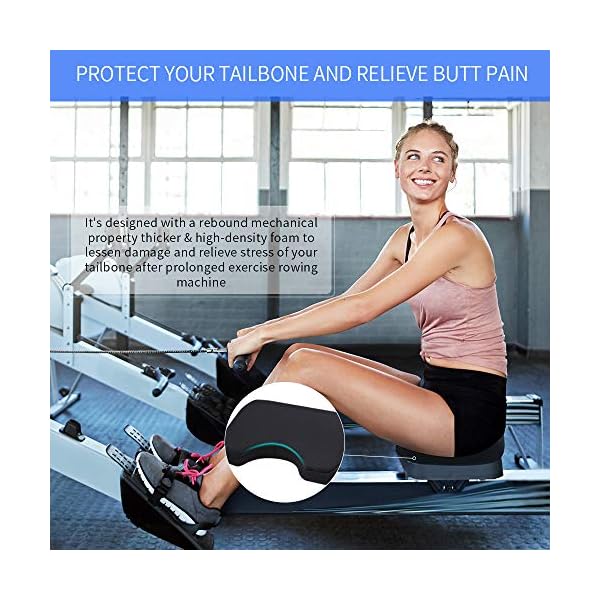 Rowing-Machine-Seat-Cushion-Rowing-Machine-Seat-Pad-for-Concept-2-Model-D-E-with-Thicker-Memory-Foam-Washable-Cover-and-Straps-for-Sculling-Boats-Recumbent-Stationary-Bike Rowing Machine Seat Cushion, Rowing Machine Seat Pad for Concept 2 Model D & E, with Thicker Memory Foam, Washable Cover…