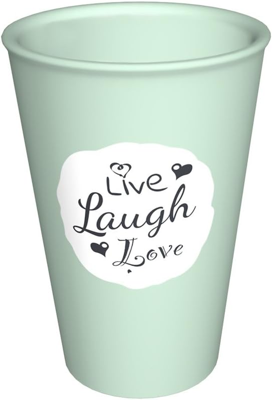 Ornamin Mug 400 ml "Live, Laugh, Love" mint (model 1210) / sustainable reusable cup plastic, coffee mug, eco cup