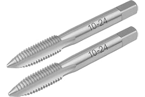 JALJA 10-24 Straight Fluted Machine Tap HSS 2Pcs Right Hand Internal Thread Tool for Metal Plastic Wood Create or Repair Threads