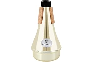 ROWELL Trumpet Mute ABS Straight Trumpet Mute Lightweight Practice Trumpet Mute Trumpet Acessories for Beginner(Gold)
