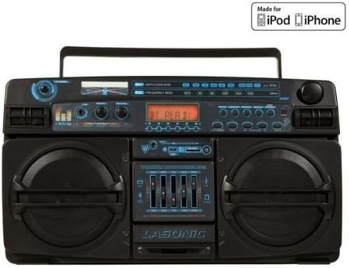 Lasonic Classic 30 Watt Wireless Bluetooth Ghetto Blaster Boombox Stereo System With AM/FM Radio, USB & 3.5 mm Auxiliary Inputs