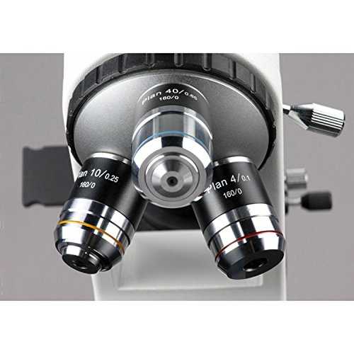 AmScope ME320T-PZ-8M Digital Polarizing Trinocular Metallurgical Microscope, WF10x Eyepieces, 50X-500X Magnification, 30W Halogen Illumination with Rheostat, Double-Layer Mechanical Stage, Sliding Head, High-Resolution Optics, 90-240V, Includes 8MP Camera