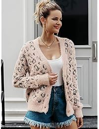 Miessial - Cárdigan de mujer con botones y estampado de leopardo, de manga larga, para novio, informal, abrigo