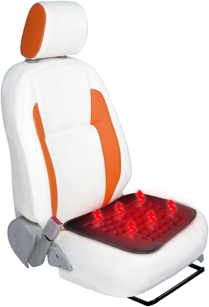 Car Seat Warmer,Car seat Cushion,Car seat Heat pad,TVIRD 12V Ultra Comfortable Heated Car Seat Cushion (Black, Adjustable Temperature)