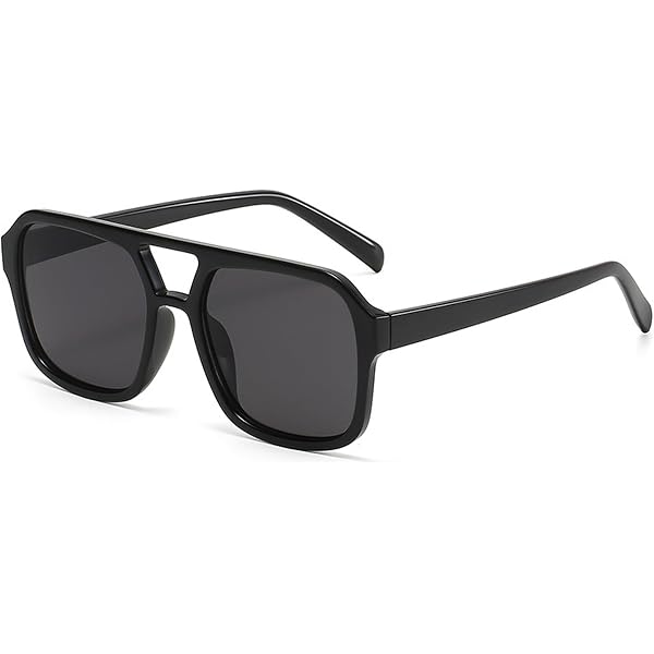 Amazon.com: MTZJH Retro Double Bridges Square Sunglasses  display picture 1