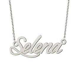 BYBWBL Selena Name Pendant Necklace Silver Color