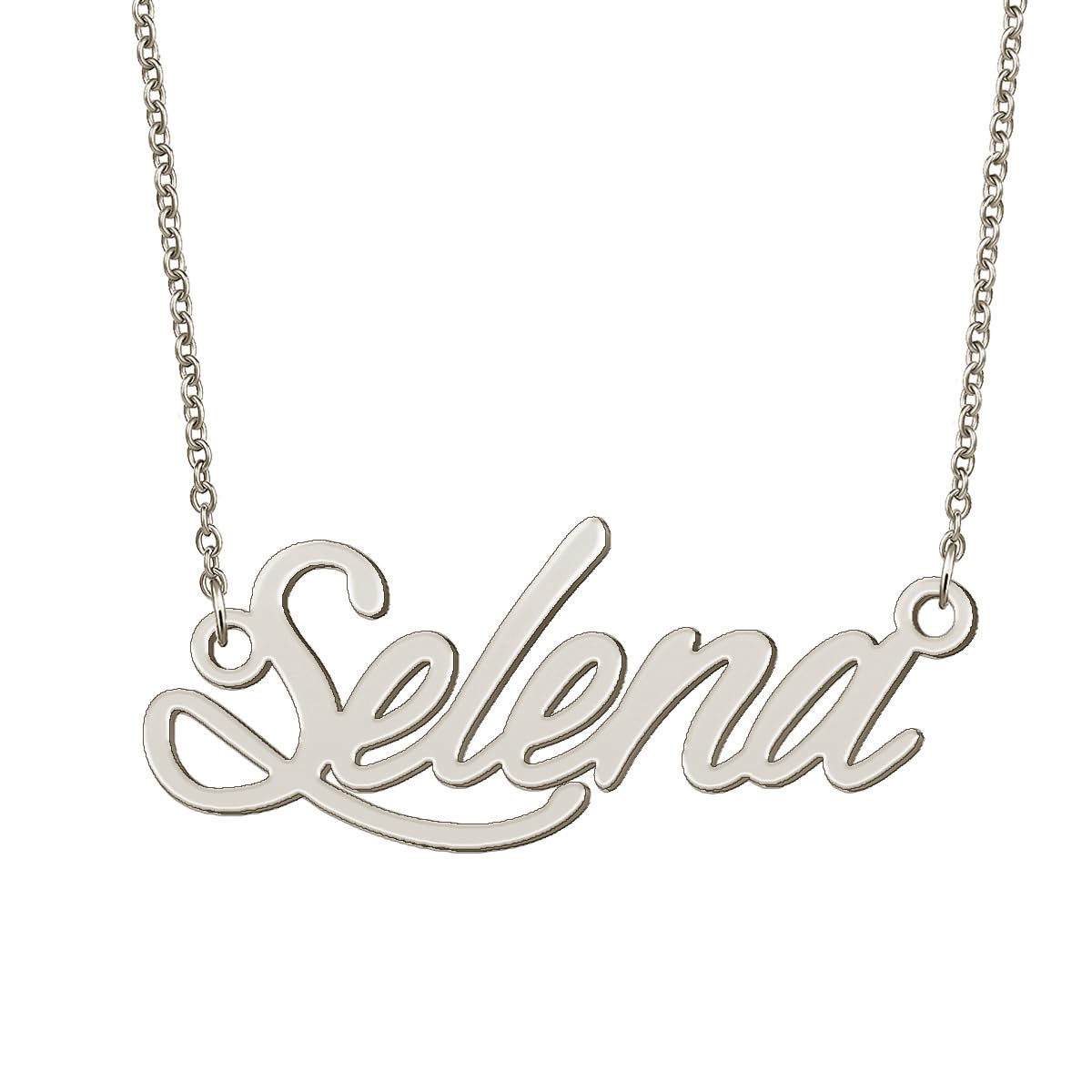 BYBWBL Selena Name Pendant Necklace Silver Color