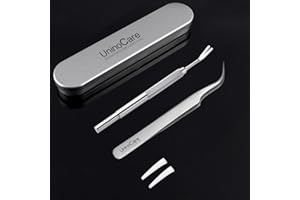 UNINOCARE Tick Remover, Tick Removal Tool, Stainless Steel Tick Remover Tool for Dogs/Humans/Cats/Horses, Professional Foam Inserts Tick Remover Set- Includes Tick Tweezers, Tick Fork, Handy Tin, Manual (1 Set)