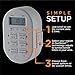 myTouchSmart Simple Set 7-Day Digital Timer, 1 Grounded Outlet Timer, Sunrise-Sunset Indoor Timer Outlet, Programmable ON/OFF Plug Timer, 125V Light Timer, Lamp Timer, Seasonal Lights, White, 33860