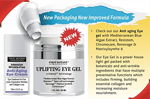Anti aging Best Eye Cream : Eye Gel with Mediterranean Blue Algae Extract, Resistem, Chromocare, Renovage & Matrixylsynthe 6 - the best Formula 1.7 oz