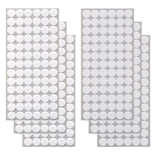 Adhoklop Self Adhesive Dots, 460 Pcs (230 Pairs) 0.59inch Diameter Hook and Loop Fastener Self Adhesive Round Circle Sticky Sticker Dots for Arts and Crafts School Classroom （White）