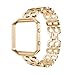 Alonea Stainless Steel Bracelet Smart Watch Band Strap + Case Cover For Fitbit Blaze (Gold)