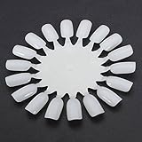 DancingNail 10 pcs white Acrylic Wheel False Nail Art Tips Practice Display Round Fake Nail Art Tool DIY