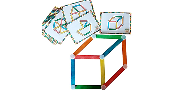Juego de palitos de colores para crear figuras : Amazon.es ...