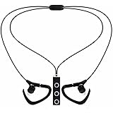 Bluetooth Headphones High-Fidelity Earhook Stereo Sport Sweatproof Noise Cancelling Earbuds with Mic Magnet Attraction for Running or Other Gym Exercise Black