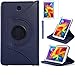 Tab 4 7.0 Case, AiSMei Rotating Case For Samsung Galaxy Tab 4 7.0 SM-T230,SM-T231, SM-T230NU Tablet PC,7-Inch PU Leather Case [Bonus Stylus+Screen Protector] -Navy Blue