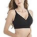 Women's Maternity Nursing Breastfeeding Bra with No Underwire Black Medium