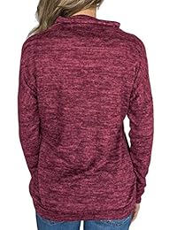 Unidear - Sudadera de manga larga casual para mujer, cuello alto, con bolsillo