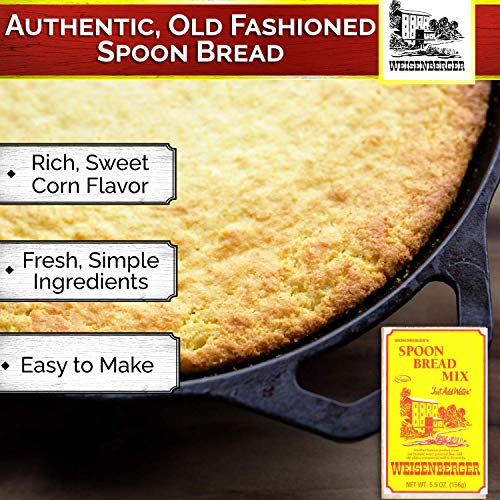 Amazon Com Weisenberger Spoon Bread Mix Authentic Old Fashioned Southern Style Corn Bread Mix Made From Non Gmo Cornmeal Traditional Cast Iron Spoonbread Corn Muffins And Corncake 5 5