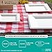 Ilyapa 50 Biodegradable Disposable Square Plates - 6 Inch White Compostable & Microwavable Tree Free Sugarcane Plates for Dessert, Salad or Appetizer, Bulk Set